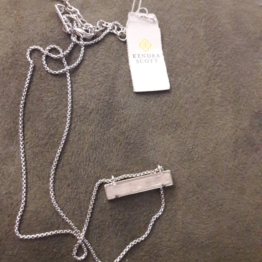 Leanor Silver Bar Pendant  Rose